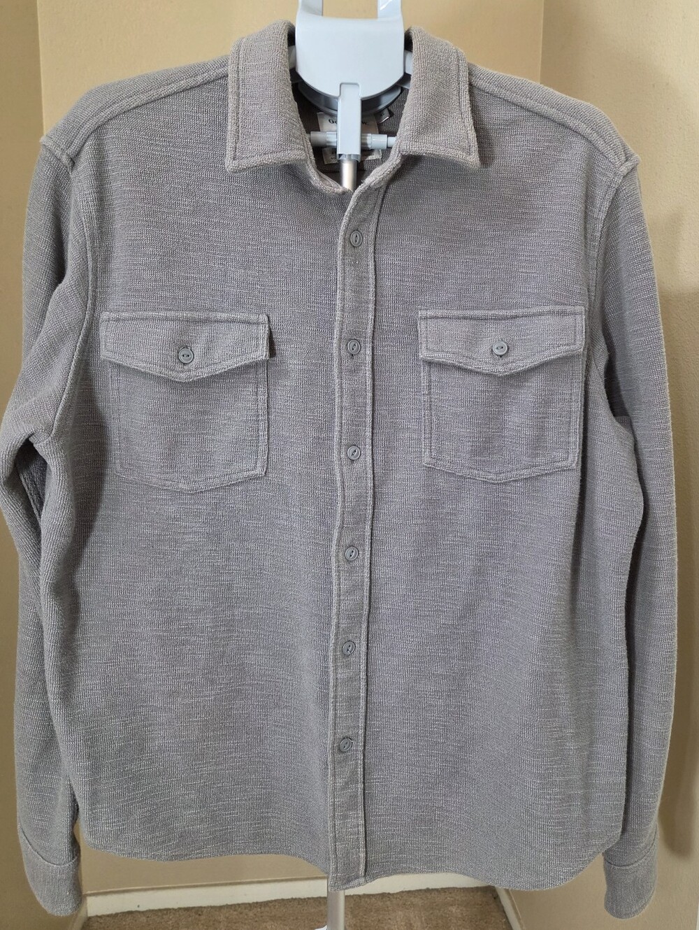 Goodfellow & Co Gray Long-Sleeve Button-Down Shirt Jacket